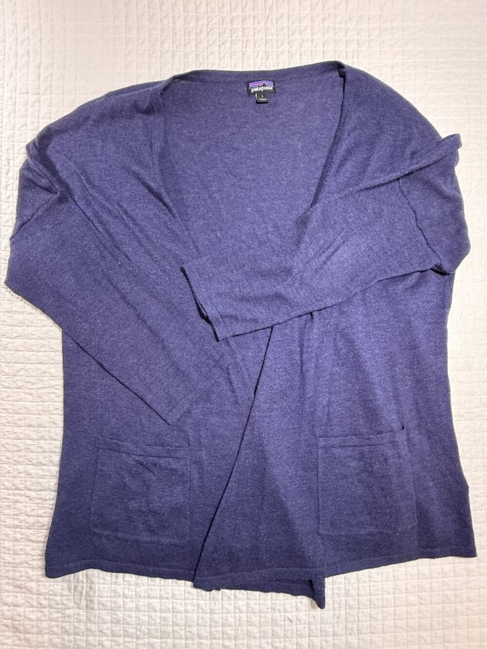 Patagonia Purple Open Front Cardigan Sweater Women’s Large